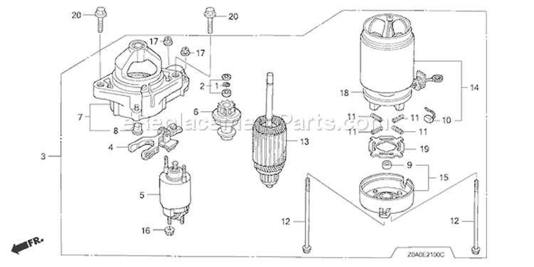 Page P Diagram and Parts List for Type QEA - VIN# GJAJM-1000001-1049999 Honda Engine