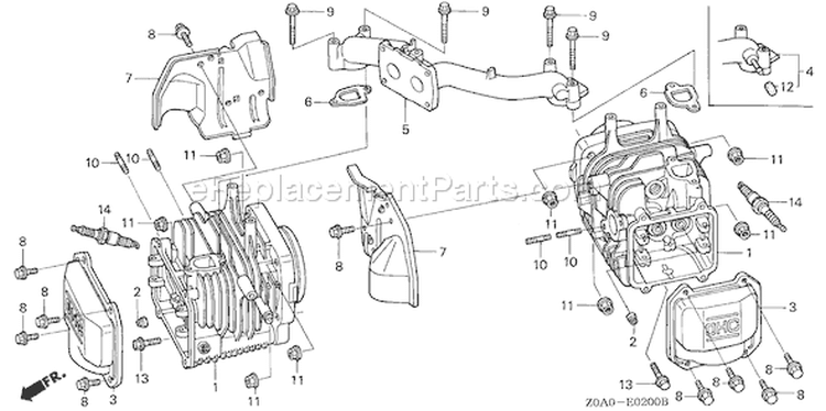 Page F Diagram and Parts List for Type QEA - VIN# GJAJM-1000001-1049999 Honda Engine