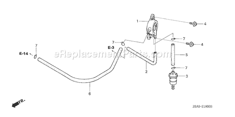 Page J Diagram and Parts List for Type QEA - VIN# GJAJM-1000001-1049999 Honda Engine