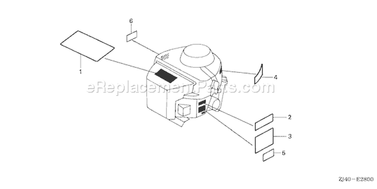 Page L Diagram and Parts List for Type QAF - VIN# GJAC-1000001-1999999 Honda Engine