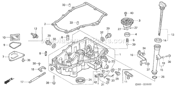 Page M Diagram and Parts List for Type QAF - VIN# GJAC-1000001-1999999 Honda Engine