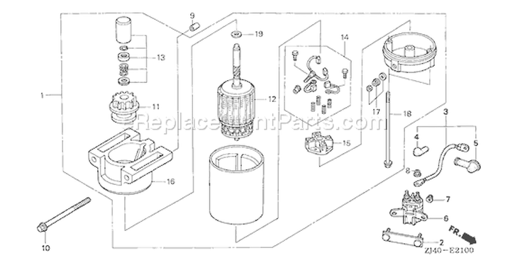 Page O Diagram and Parts List for Type QAF - VIN# GJAC-1000001-1999999 Honda Engine