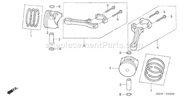 Page P Diagram and Parts List for Type TAF - VIN# GJAHK-1000001 Honda Engine
