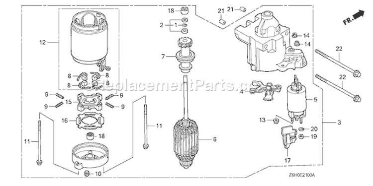Page Q Diagram and Parts List for Type TAF - VIN# GJAHK-1000001 Honda Engine
