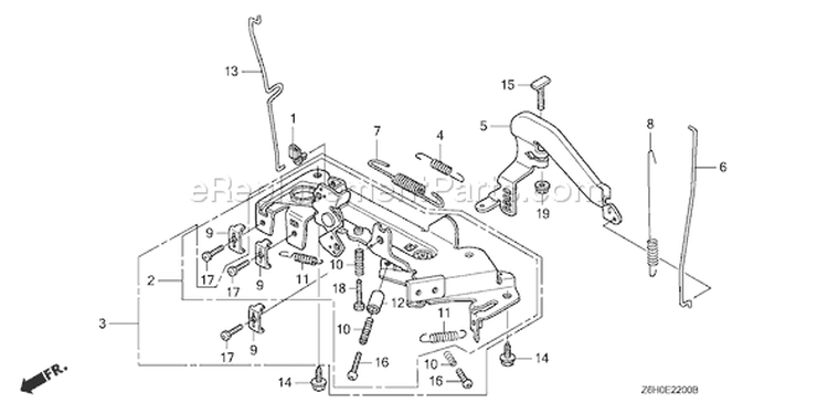 Page D Diagram and Parts List for Type TAF - VIN# GJAHK-1000001 Honda Engine