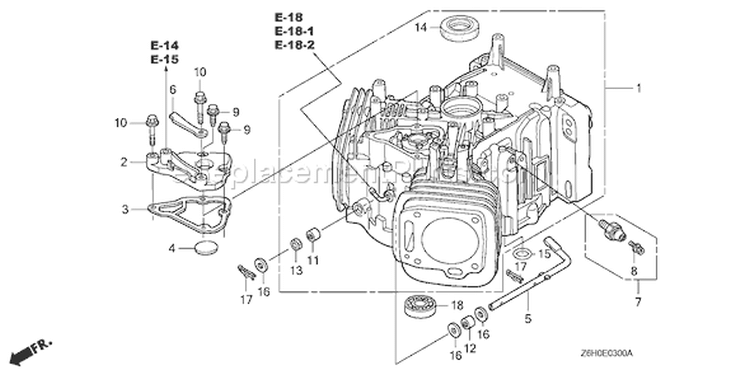Page F Diagram and Parts List for Type TAF - VIN# GJAHK-1000001 Honda Engine
