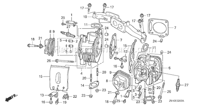 Page G Diagram and Parts List for Type TAF - VIN# GJAHK-1000001 Honda Engine