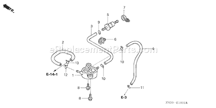 Fuel_Pump_(Tae2) Diagram and Parts List for Type TAE2/AVIN# GJAH-1020001-9999999 Honda Engine