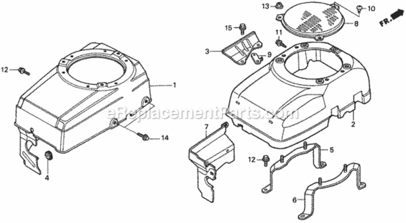 Fan Cover Diagram and Parts List for Type SAVIN# MZAW-6000001 Honda Lawn Tractor