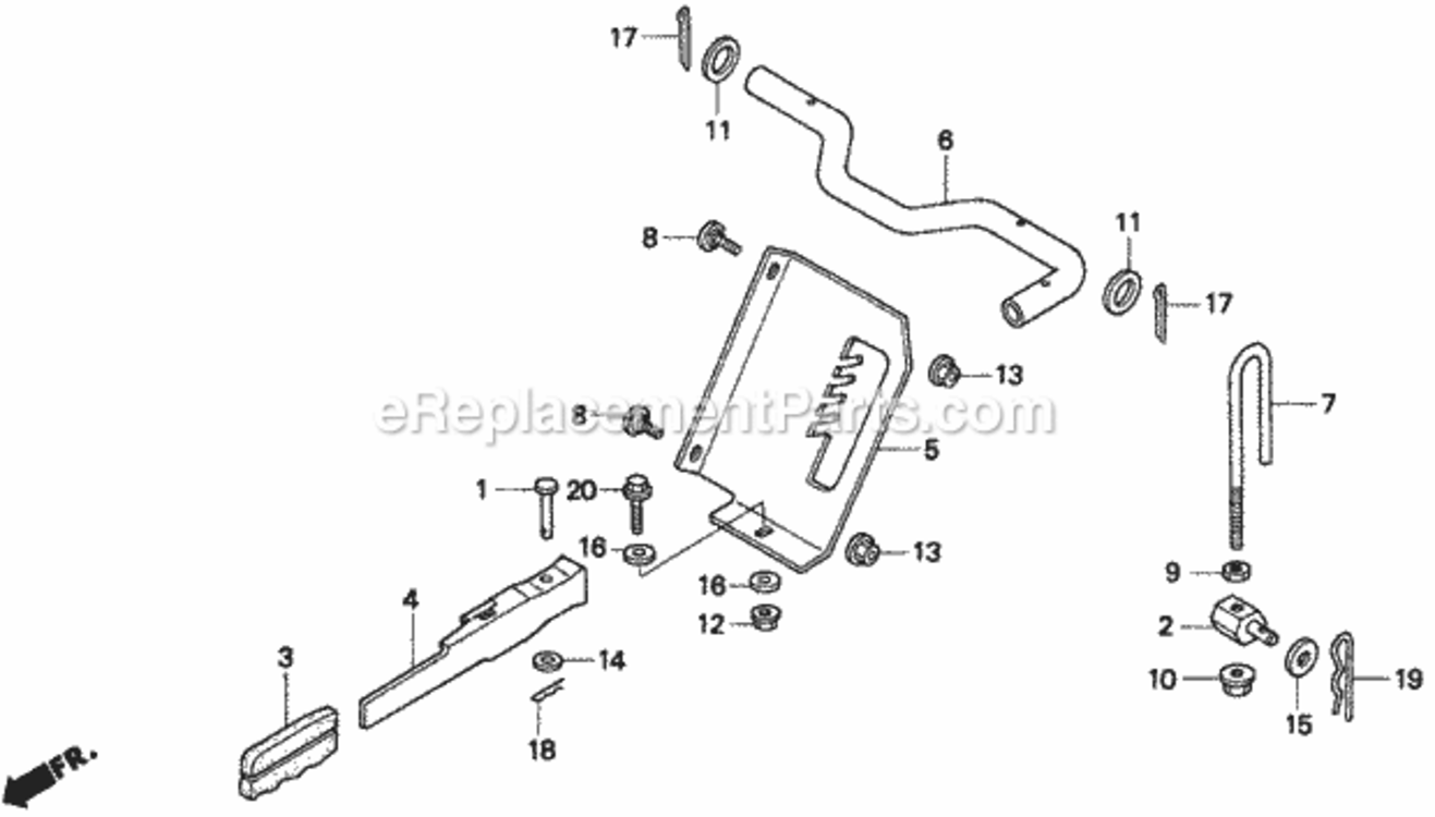 Height Adjusting Lever Diagram and Parts List for Type SAVIN# MZAW-6000001 Honda Lawn Tractor