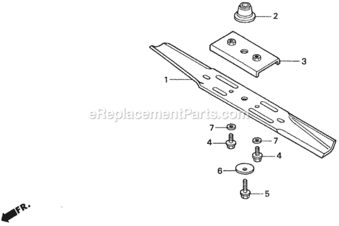 Rotary Blade Diagram and Parts List for Type SAVIN# MZAW-6000001 Honda Lawn Tractor