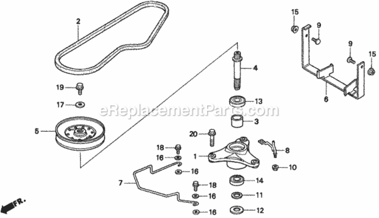 Blade Shaft Diagram and Parts List for Type SAVIN# MZAW-6000001 Honda Lawn Tractor