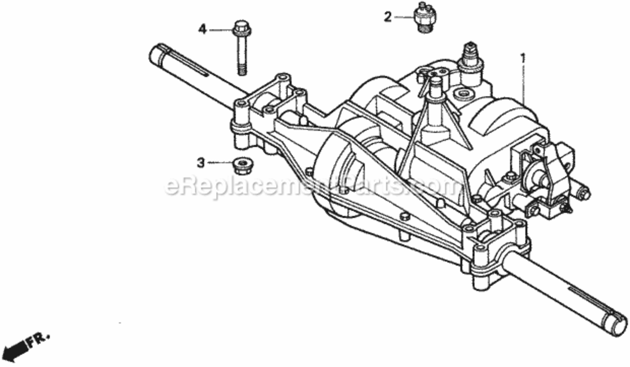 Transmission Case Diagram and Parts List for Type SAVIN# MZAW-6000001 Honda Lawn Tractor