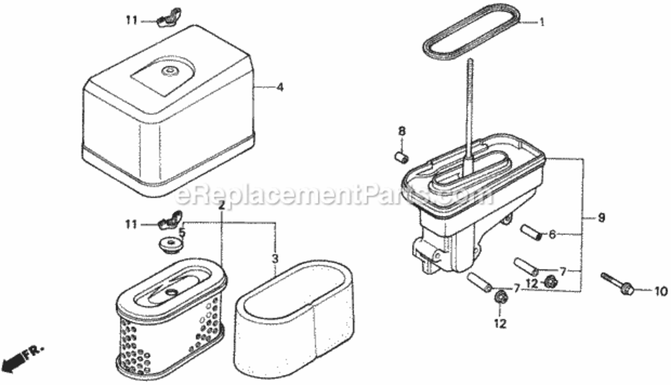 Air Cleaner 1 Diagram and Parts List for Type SAVIN# MZBF-6000001 Honda Lawn Tractor