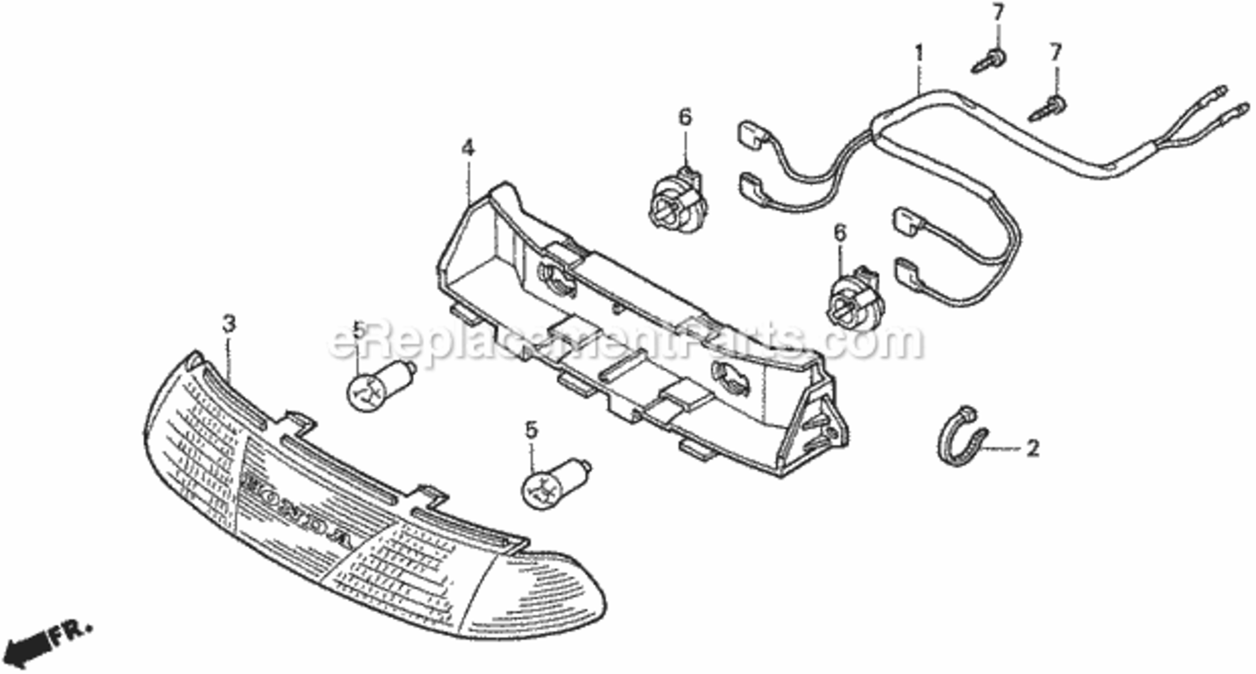 Headlight Diagram and Parts List for Type H48AVIN# MZCJ-6000001 Honda Lawn Tractor