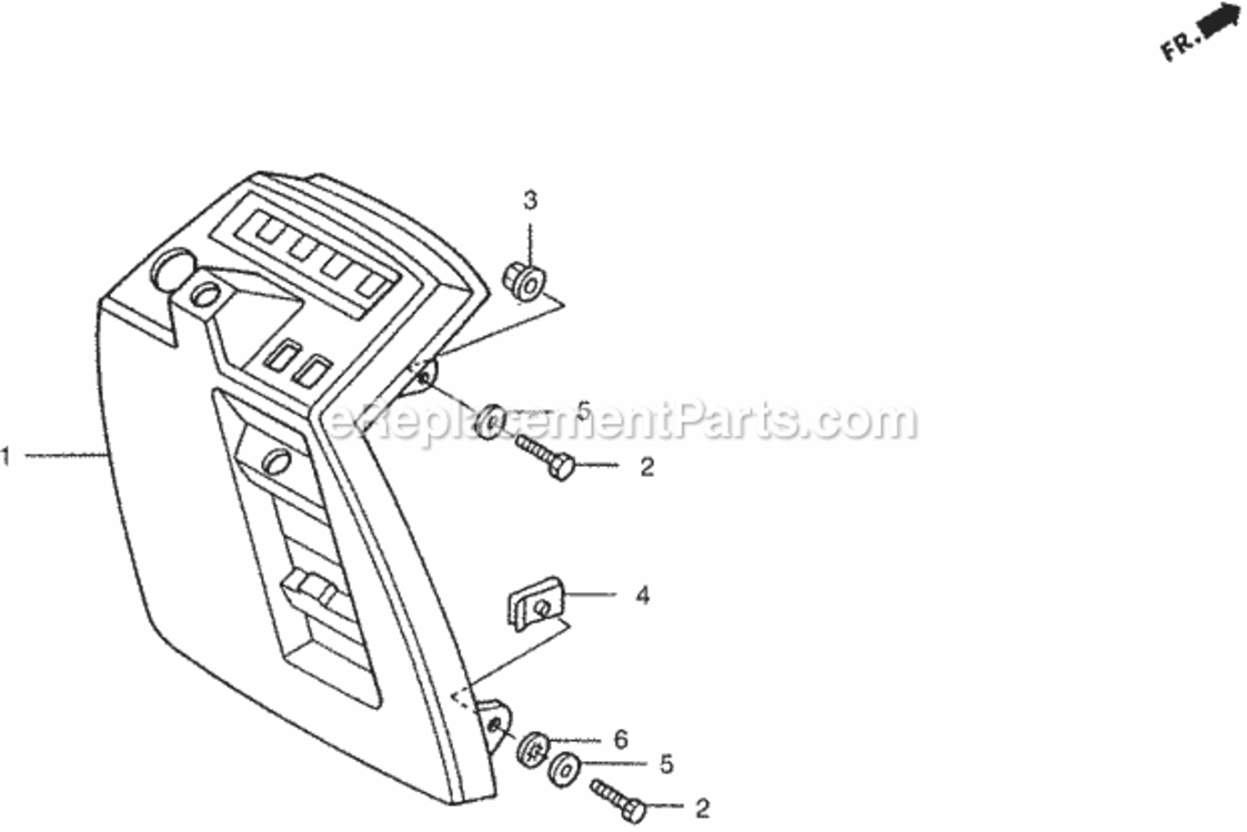 Instrument Panel Diagram and Parts List for Type H48AVIN# MZCJ-6000001 Honda Lawn Tractor