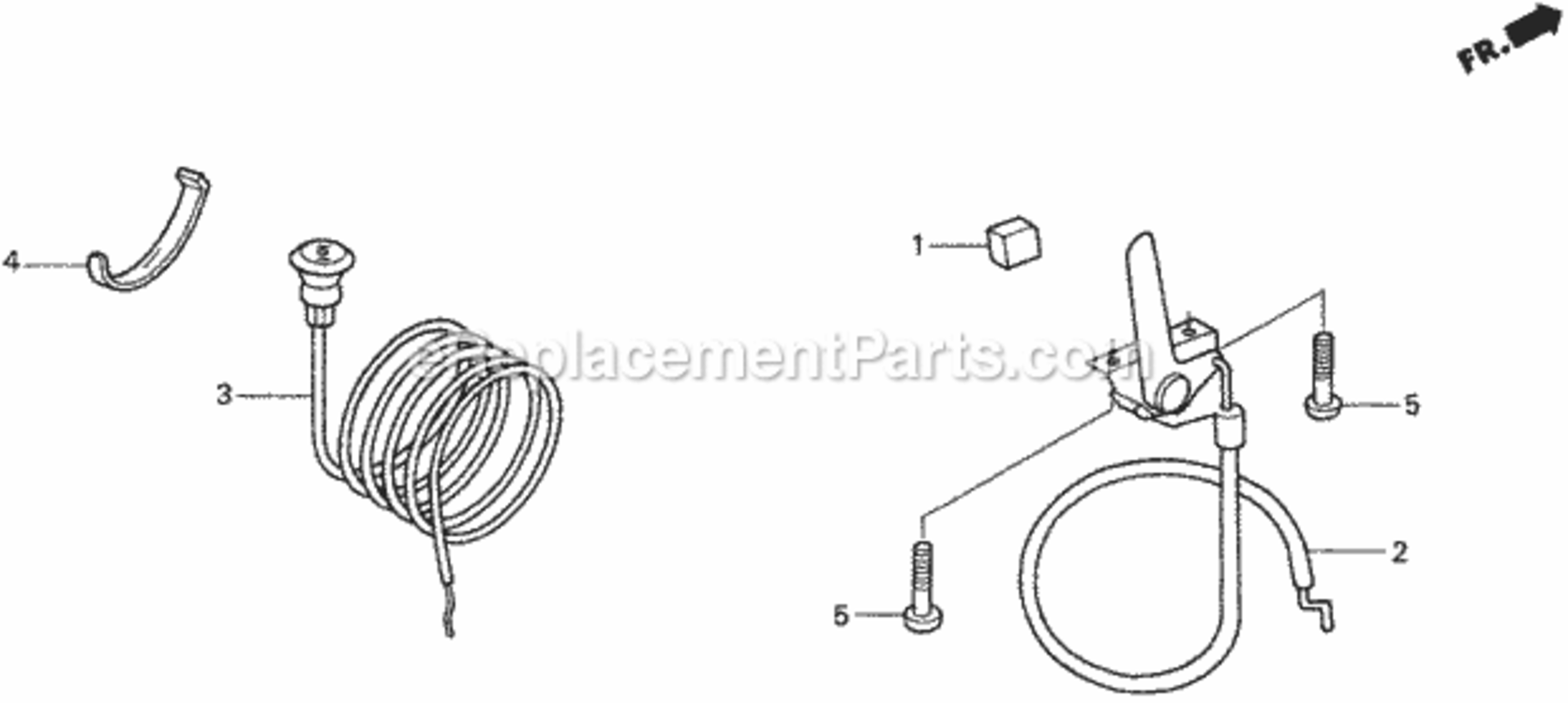 Throttle Lever Diagram and Parts List for Type H48AVIN# MZCJ-6000001 Honda Lawn Tractor