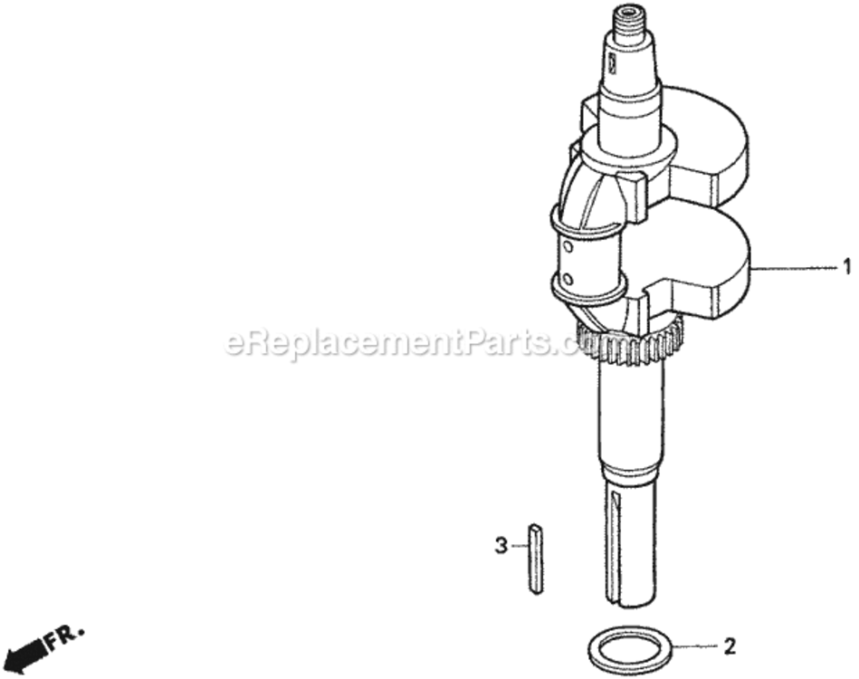 Crankshaft Diagram and Parts List for Type H48AVIN# MZCJ-6000001 Honda Lawn Tractor