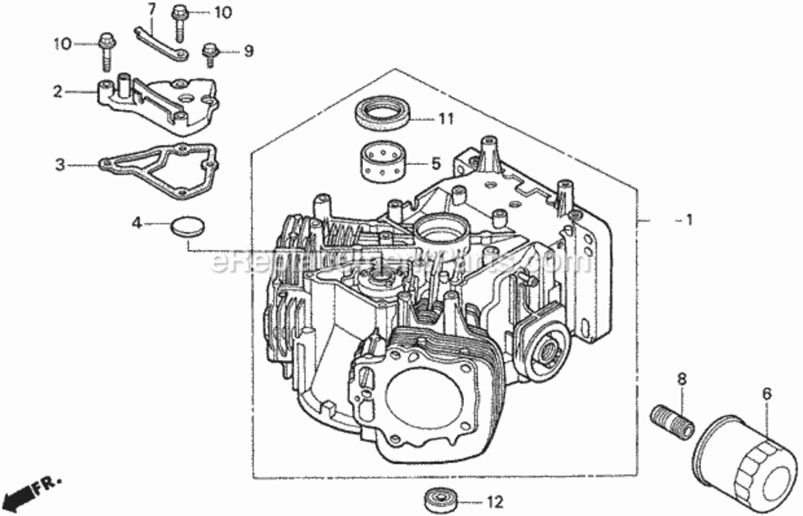 Cylinder Diagram and Parts List for Type H48AVIN# MZCJ-6000001 Honda Lawn Tractor