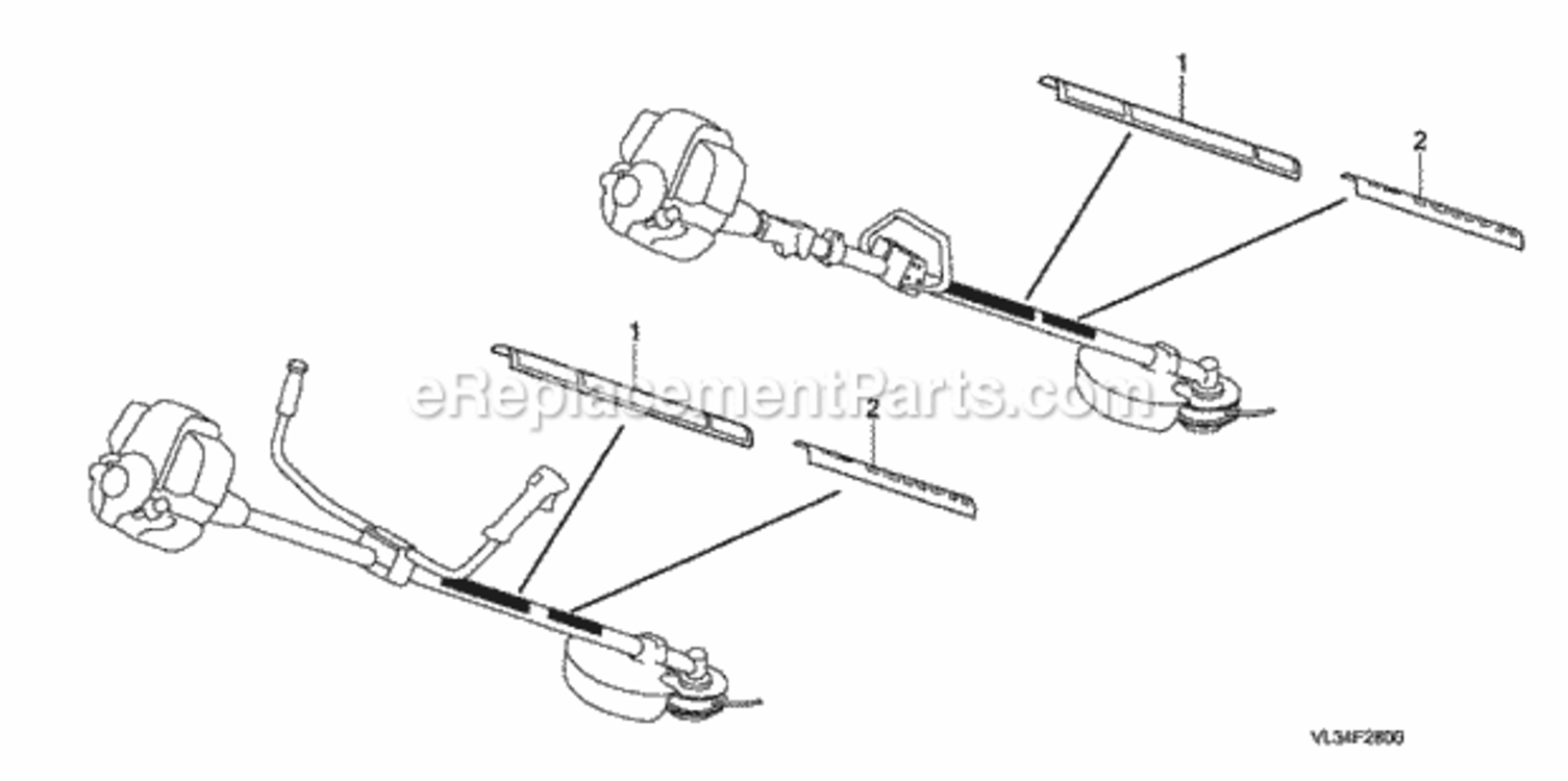Labels 2 Diagram and Parts List for Type LTATVIN# HAGA-1000001 Honda Trimmer
