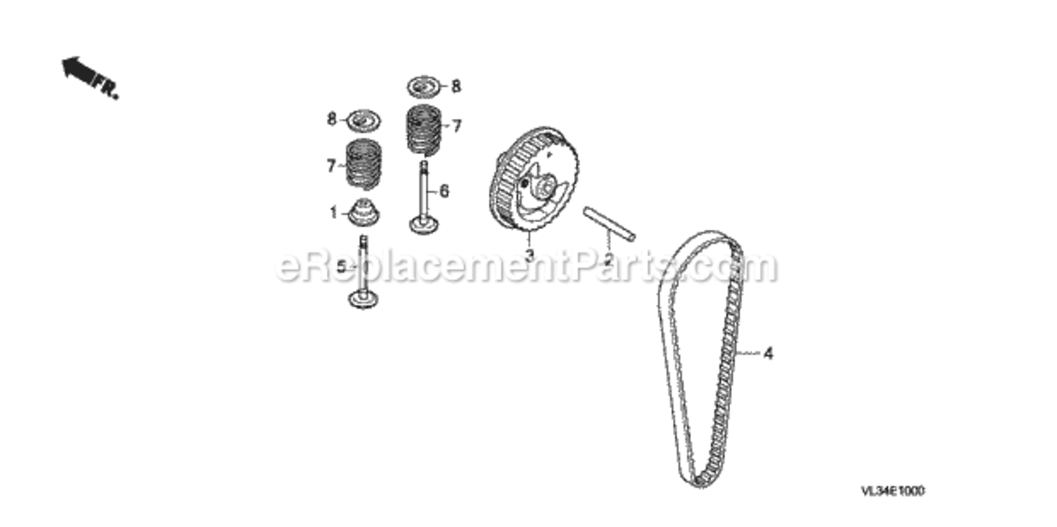 Cam Pulley Diagram and Parts List for Type UKATVIN# HAHA-1000001 Honda Trimmer