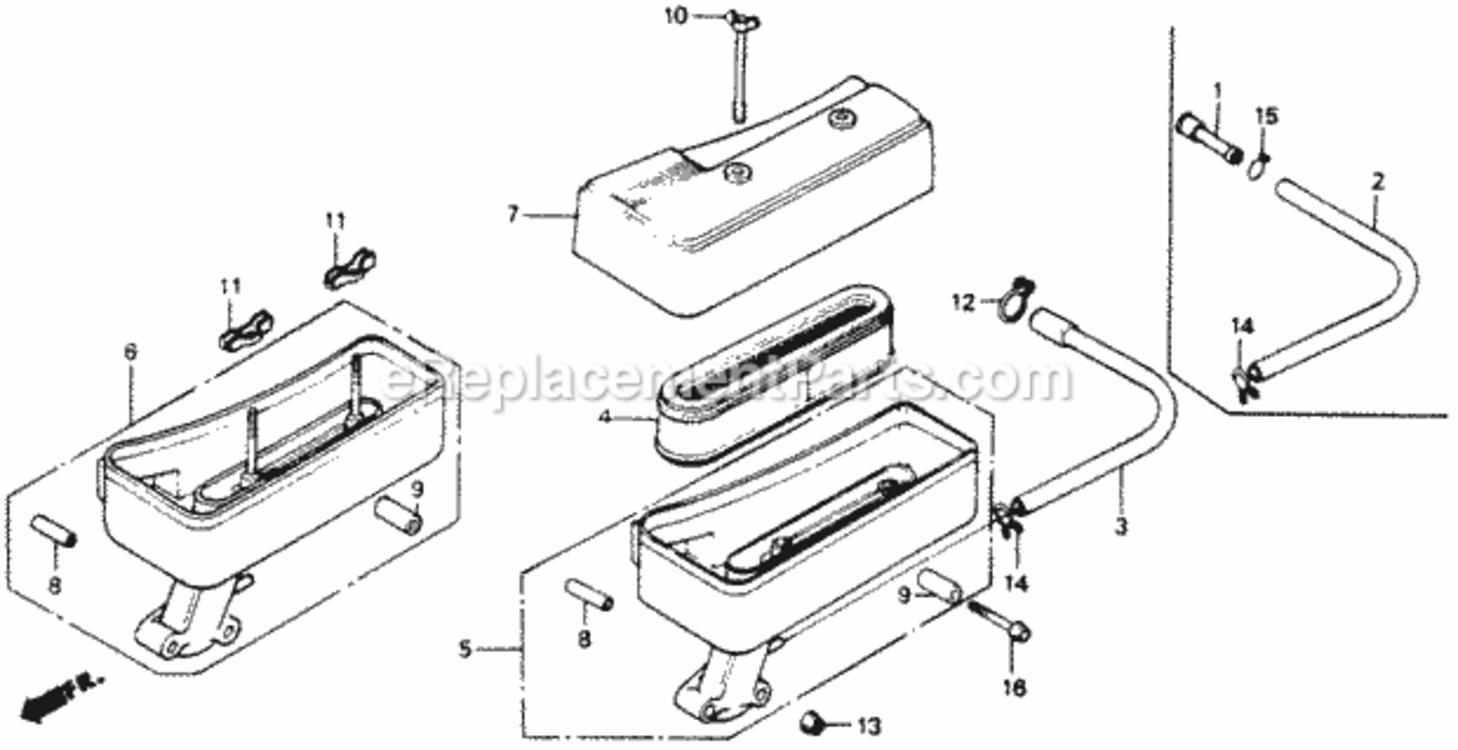 Air Cleaner Diagram and Parts List for Type SMA#2VIN# HR214-6235981 Honda Lawn Mower