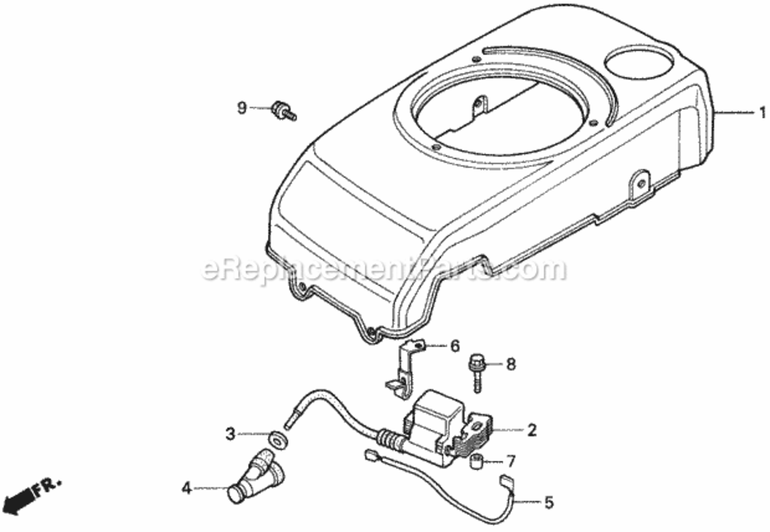Fan Cover 1 Diagram and Parts List for Type HMAVIN# MZAM-6000001 Honda Lawn Mower