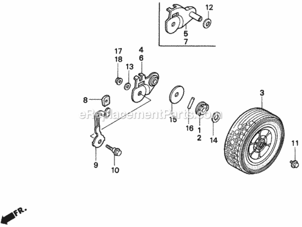Rear Wheel Diagram and Parts List for Type HXAVIN# MZAM-6000001 Honda