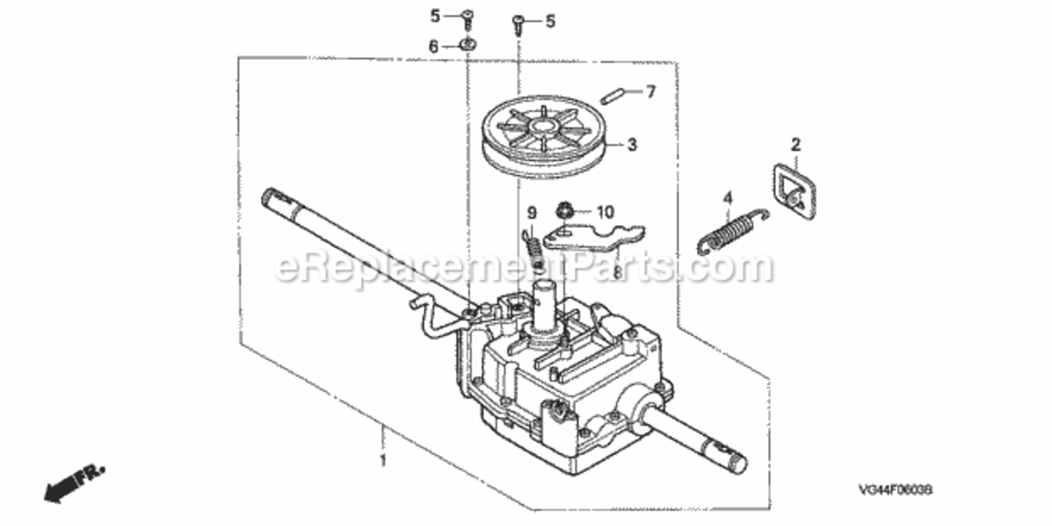 Transmission 4 Diagram and Parts List for HRR216K3 Type TDAVIN# MZCG-7200001 to MZCG-7599999 Honda Lawn Mower
