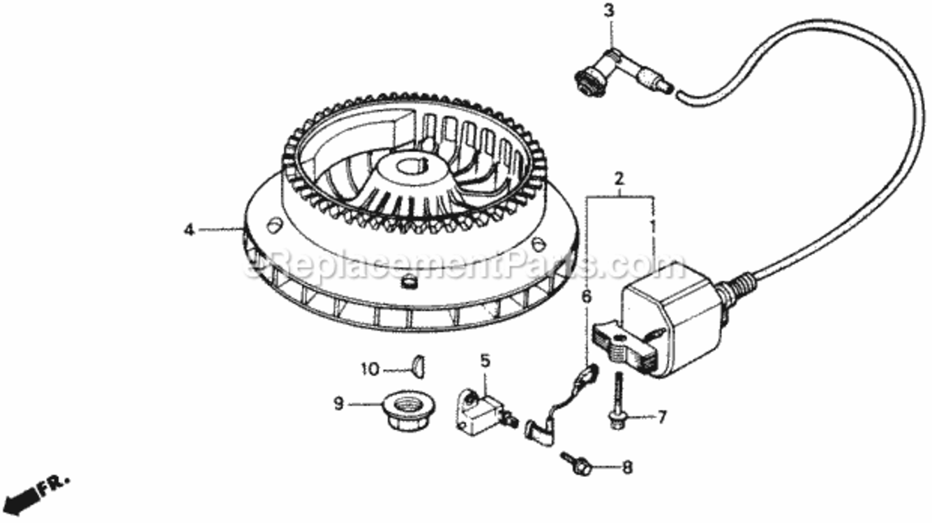 Flywheel Diagram and Parts List for Type SAVIN# VA2-6000001 Honda Lawn Mower
