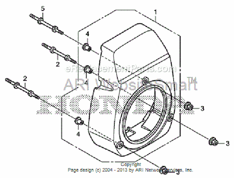Fan Cover Diagram and Parts List for Type ASAVIN# SZBG-6000001 to SZBG-6099999 Honda Snow Blower