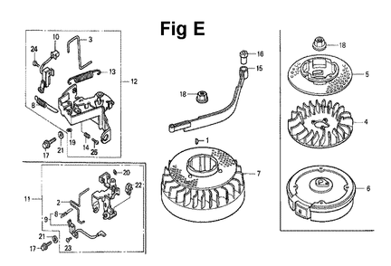Fig-6 Diagram and Parts List for Type A1KY Honda Engine