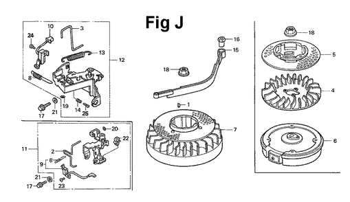Fig-10 Diagram and Parts List for Type A1 Honda Engine