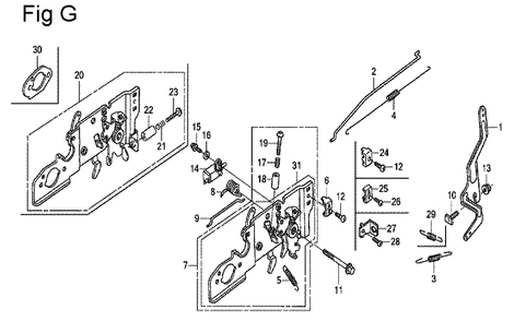 Fig-7 Diagram and Parts List for Type N7A1 Honda Engine