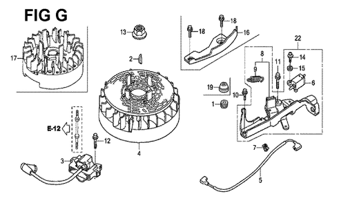 Fig-7 Diagram and Parts List for Type S3L Honda Engine