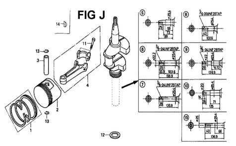 Fig-10 Diagram and Parts List for Type N4C Honda Engine