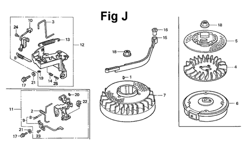 Fig-11 Diagram and Parts List for Type A1 Honda Engine