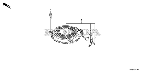 Recoil Starter Diagram and Parts List for (Type  VLA)(MANA-1000001 - 9999999) Honda Lawn Mower