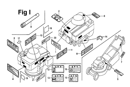 Fig-9 Diagram and Parts List for Type A1 Honda Engine