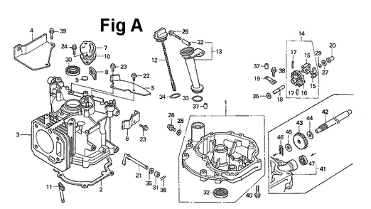Fig-7 Diagram and Parts List for Type A1 Honda Engine