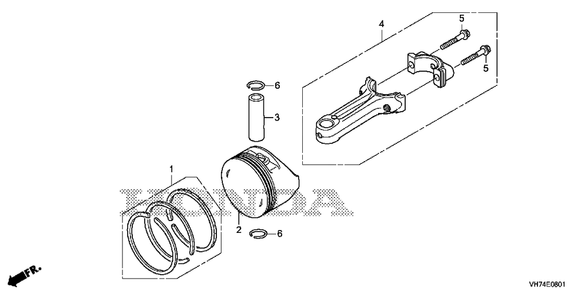 Piston-Connecting Rod (Hrx217k6) Diagram and Parts List for (Type  HYAA)(MAMA-1000001 - 9999999) Honda Lawn Mower