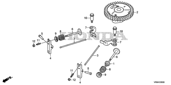 Camshaft Diagram and Parts List for (Type  VLA)(MANA-1000001 - 9999999) Honda Lawn Mower