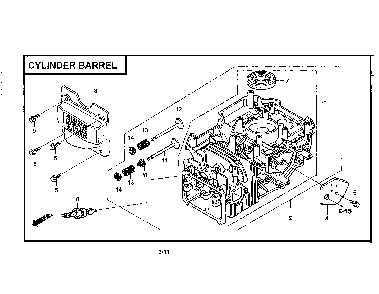 Cylinder barrel Diagram and Parts List for  Honda Engine