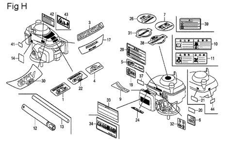 Fig-8 Diagram and Parts List for Type N2 Honda Engine