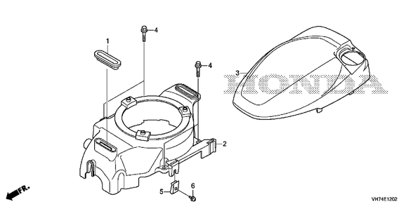 Fan Cover (Hrx217k6) Diagram and Parts List for (Type  HYAA)(MAMA-1000001 - 9999999) Honda Lawn Mower