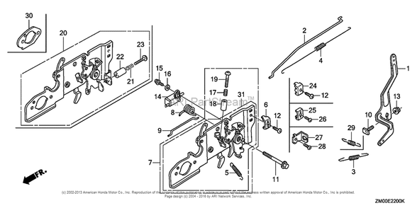 Control (1) Diagram and Parts List for (typeA2A9)(GJAAE-2075803) Honda Engine