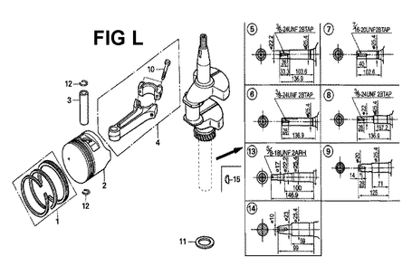 Fig-5 Diagram and Parts List for Type N4C Honda Engine