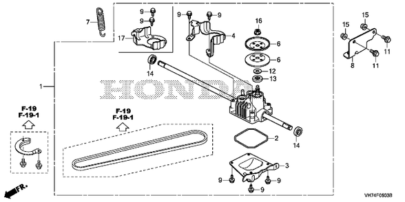 Transmission (4) Diagram and Parts List for (Type  VKA)(MAMA-1000001 - 9999999) Honda Lawn Mower