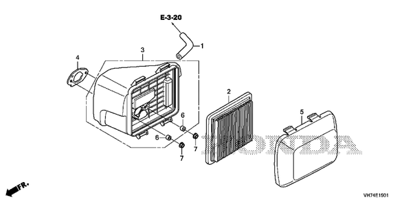 Air Cleaner (Hrx217k6) Diagram and Parts List for (Type  HYAA)(MAMA-1000001 - 9999999) Honda Lawn Mower