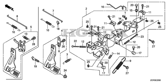 Part Location Diagram of 16500-Z6L-822 Honda Control Assembly.
